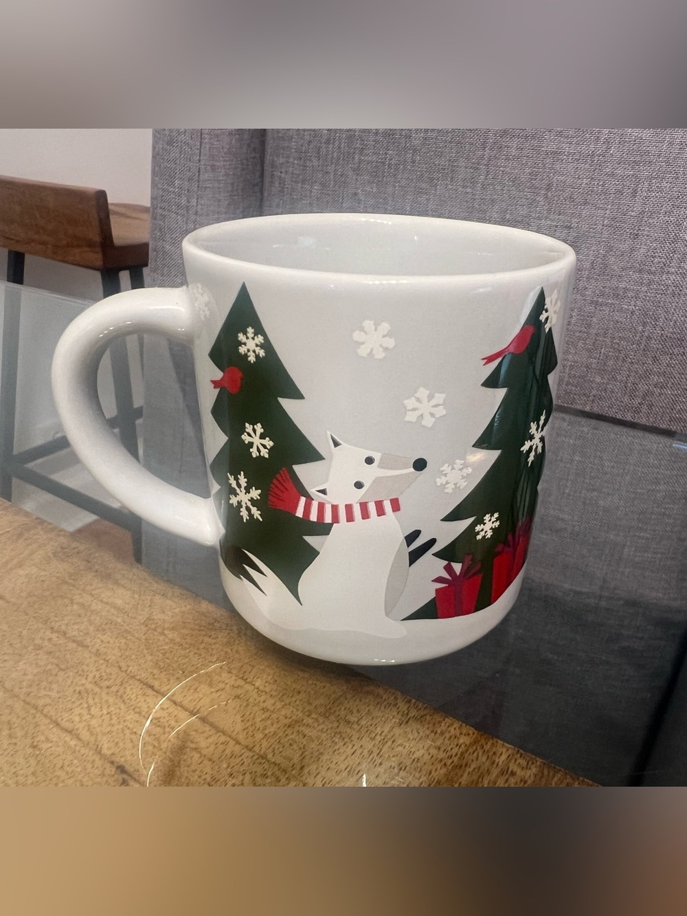 Crate & Barrel "Christmas Critters" holiday stoneware mug